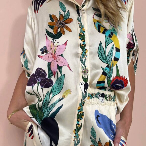 Satin feel pant set - Picture 2 of 5